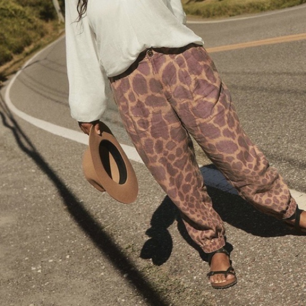 Anthropologie Giraffe Print Joggers